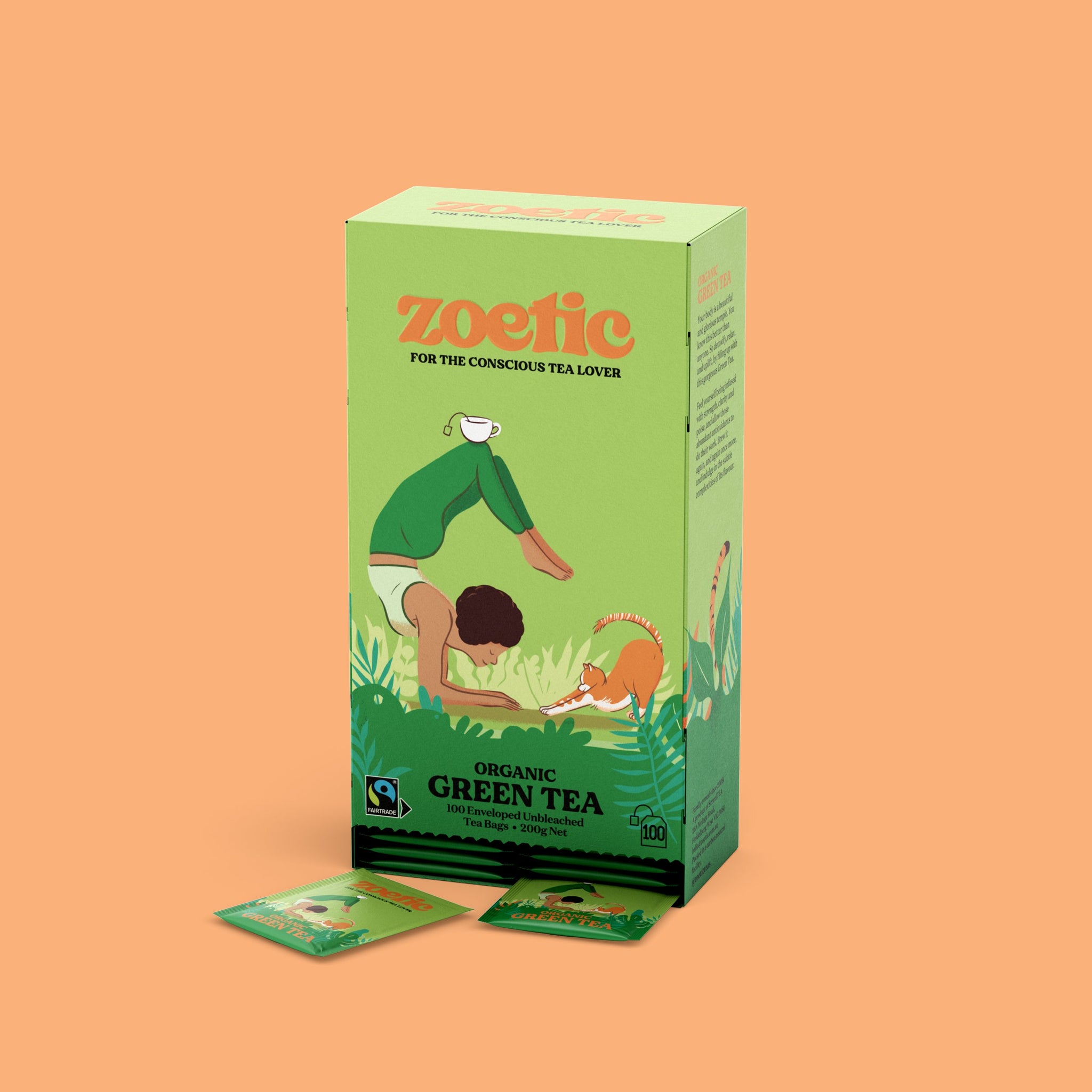 Green Tea Enveloped Tea Bags — Zoetic